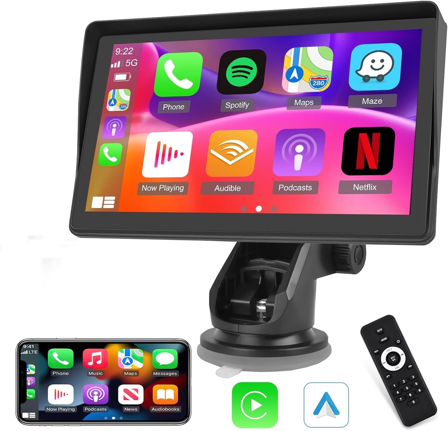 DriveView Pro 7 – Pantalla Portátil para Coche con CarPlay y Android Au